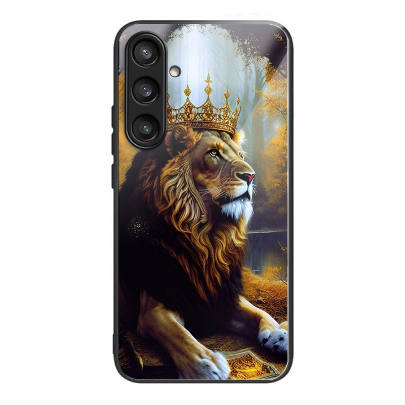 Coque Samsung Galaxy S25 5G Verre Trempé Couronne de Lion Dorée