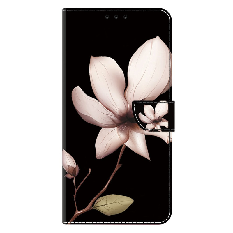 Housse Samsung Galaxy S25 5G Fleur Rose sur Fond Noir