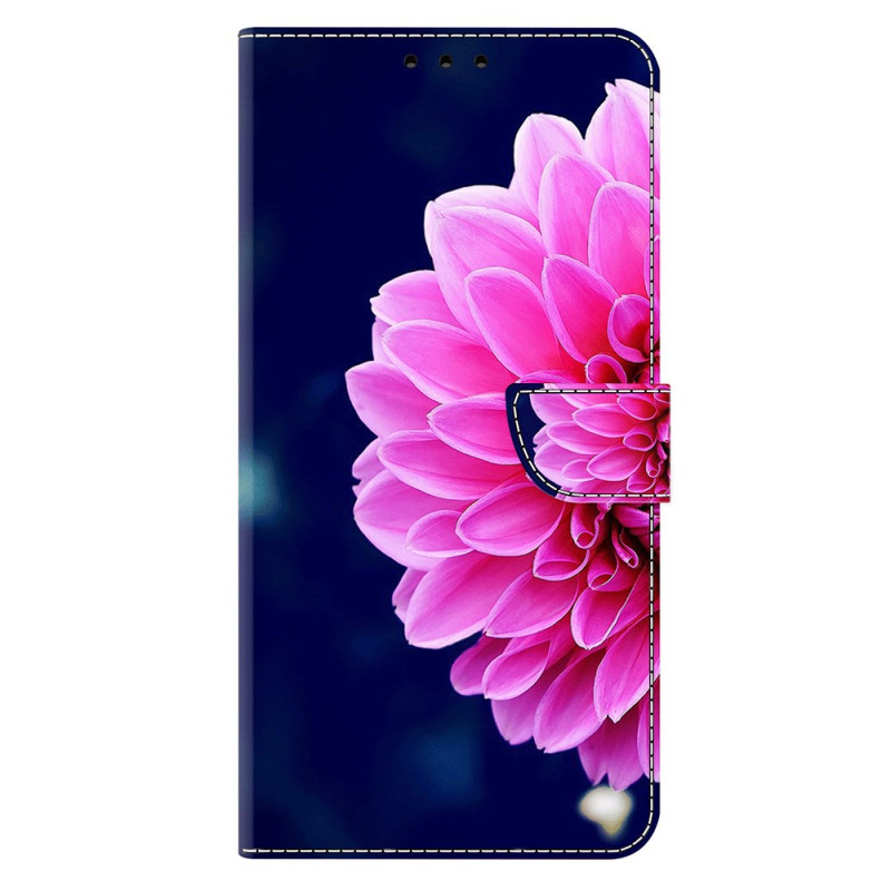 Housse Samsung Galaxy S25 Plus 5G Fleur Rose sur Fond Bleu