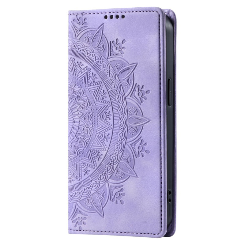 Flip Cover Samsung Galaxy S25 Plus 5G Effet Daim Mandala