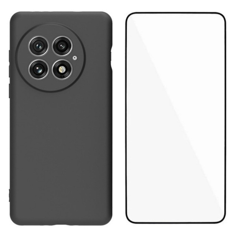 Coque 2-en-1 OnePlus 13 Silicone Mat avec Protecteur Écran en Verre Trempé