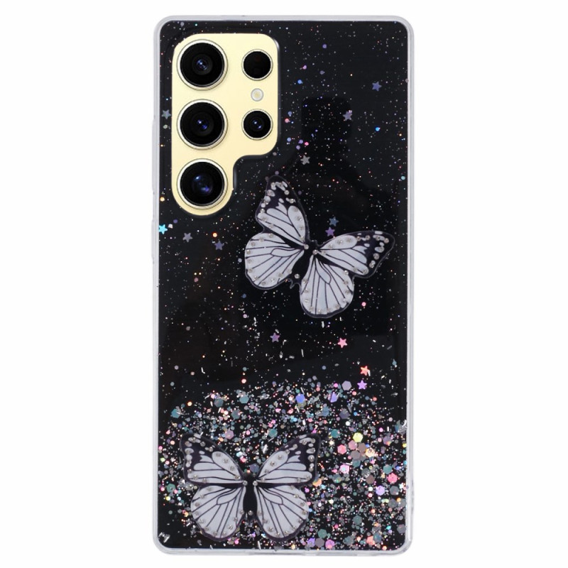 Coque Samsung Galaxy S25 Ultra 5G Papillons Paillettes