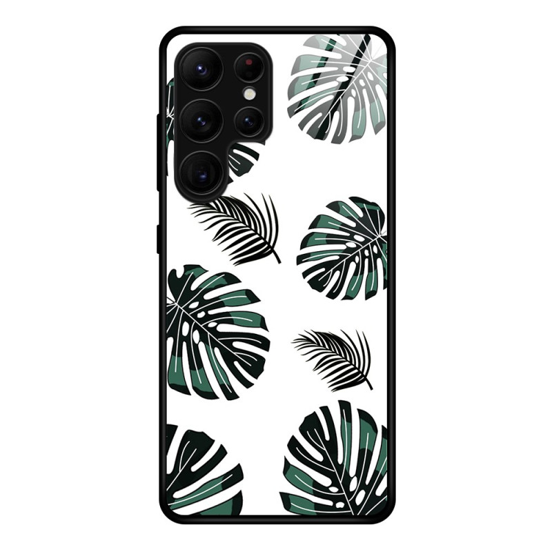 Coque Samsung Galaxy S25 Ultra 5G Verre Trempé Motif Feuilles