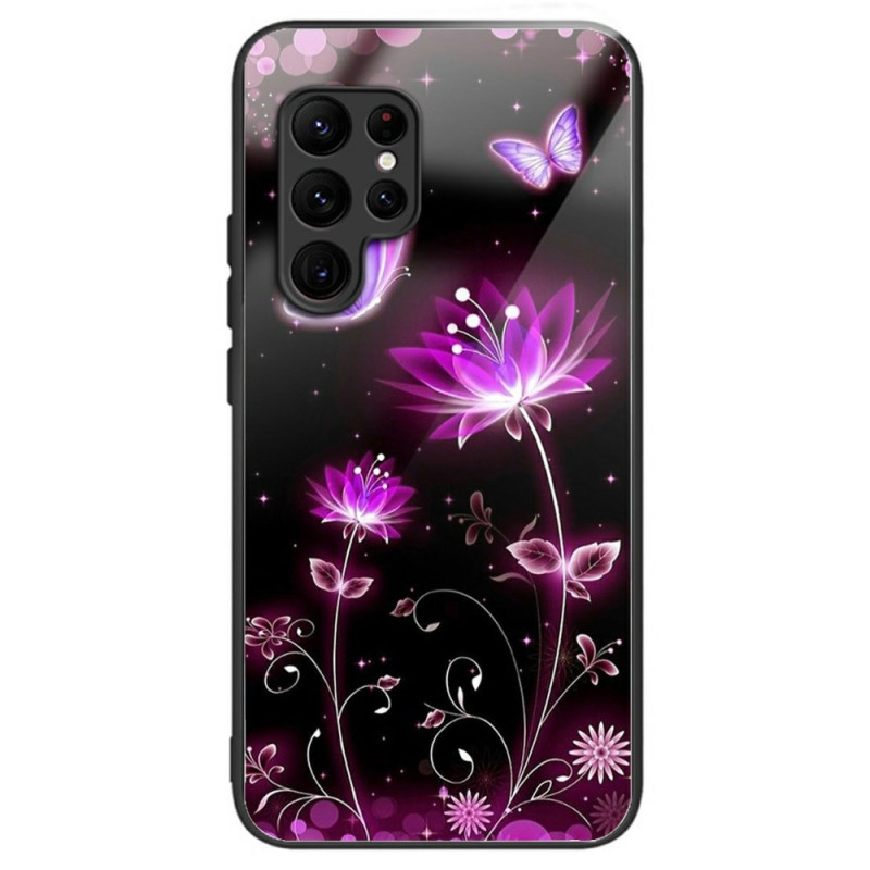 Coque Samsung Galaxy S25 Ultra 5G Verre Trempé Fleurs et Papillons