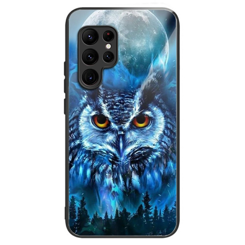 Coque Samsung Galaxy S25 Ultra 5G Verre Trempé Chouette et Lune