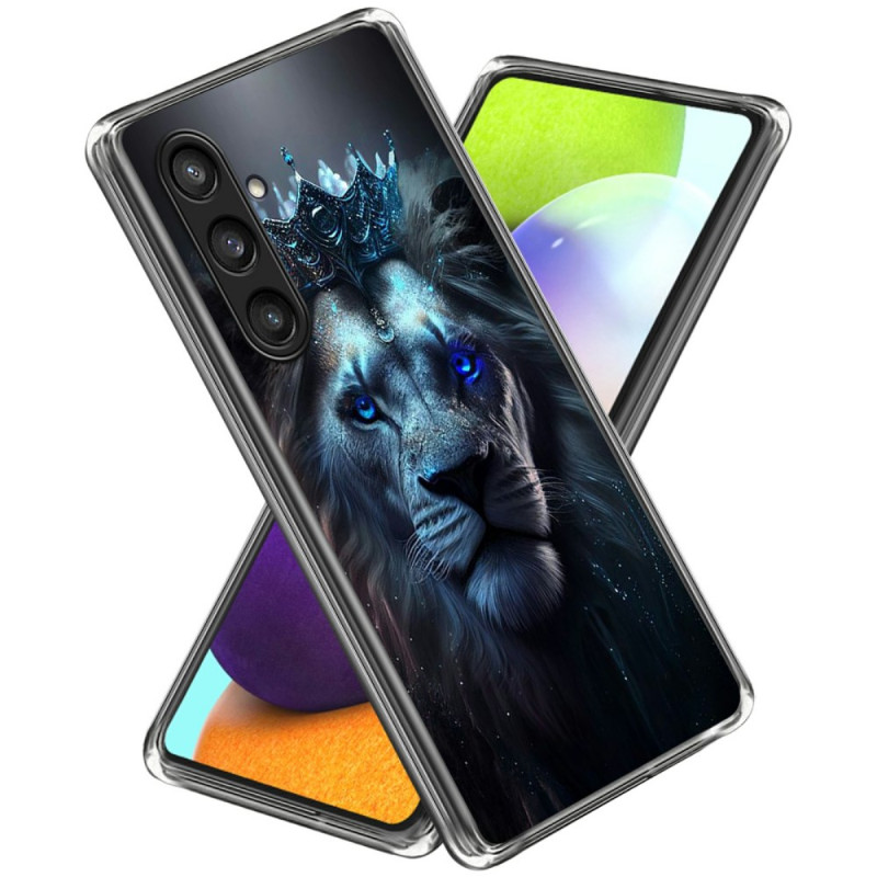 Coque pour Samsung Galaxy A56 5G avec Motif Lion Bleu