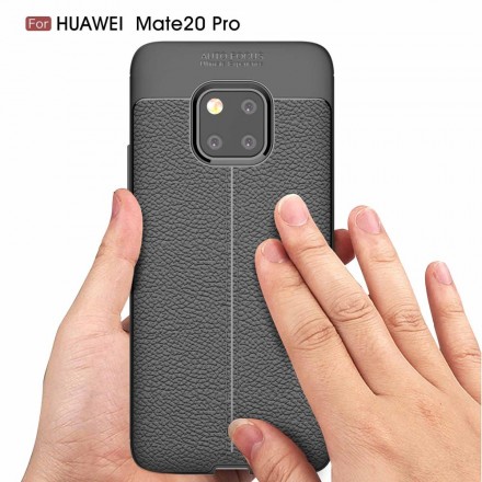 Coque Huawei Mate 20 Pro Effet Cuir Litchi Double line