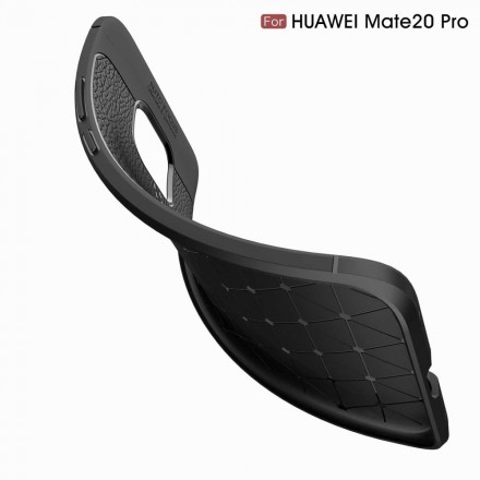 Coque Huawei Mate 20 Pro Effet Cuir Litchi Double line