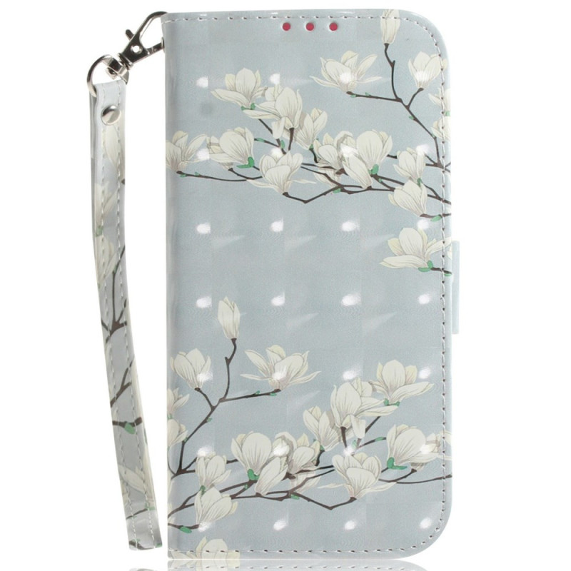 Housse Xiaomi Redmi Note 14 5G Fleurs Aquarelle à Lanière