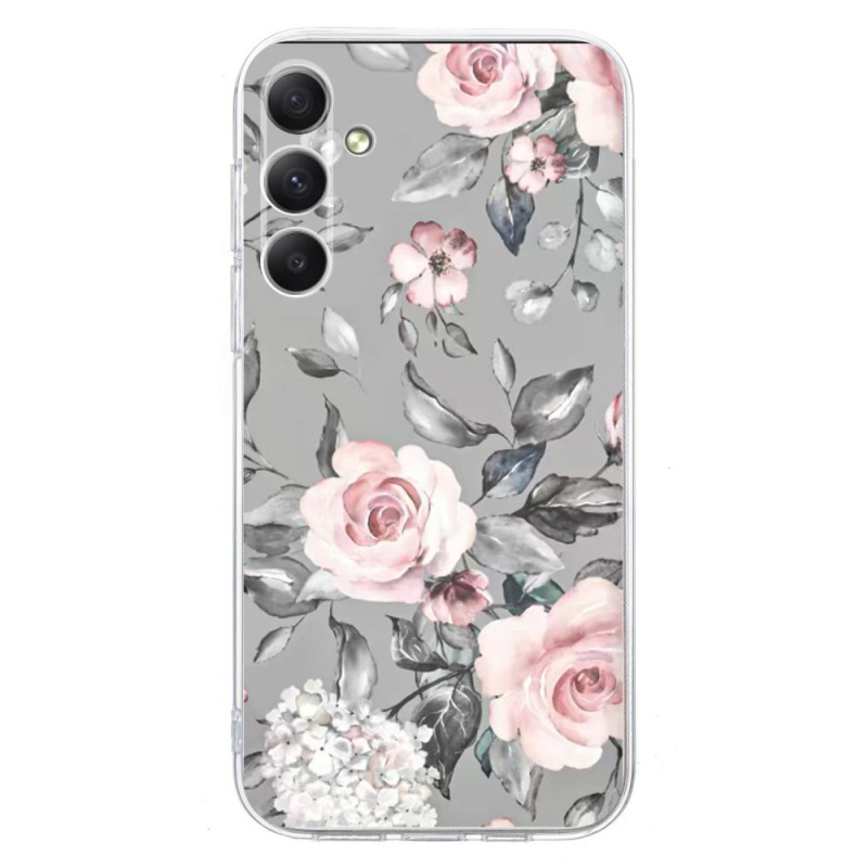 Coque Samsung Galaxy A26 5G Motif Floral Gris