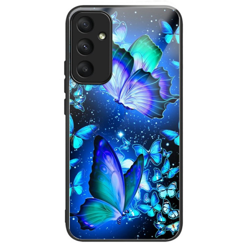 Coque Samsung Galaxy A26 5G Verre Trempé Papillons Bleus