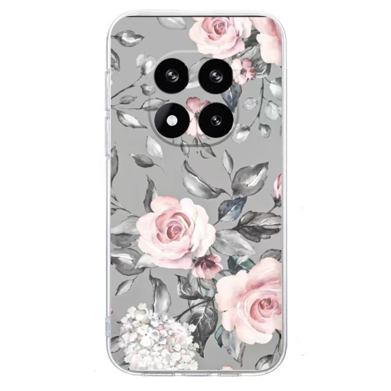 Coque Xiaomi Redmi Note 14 Pro 5G Motif Floral sur Fond Gris