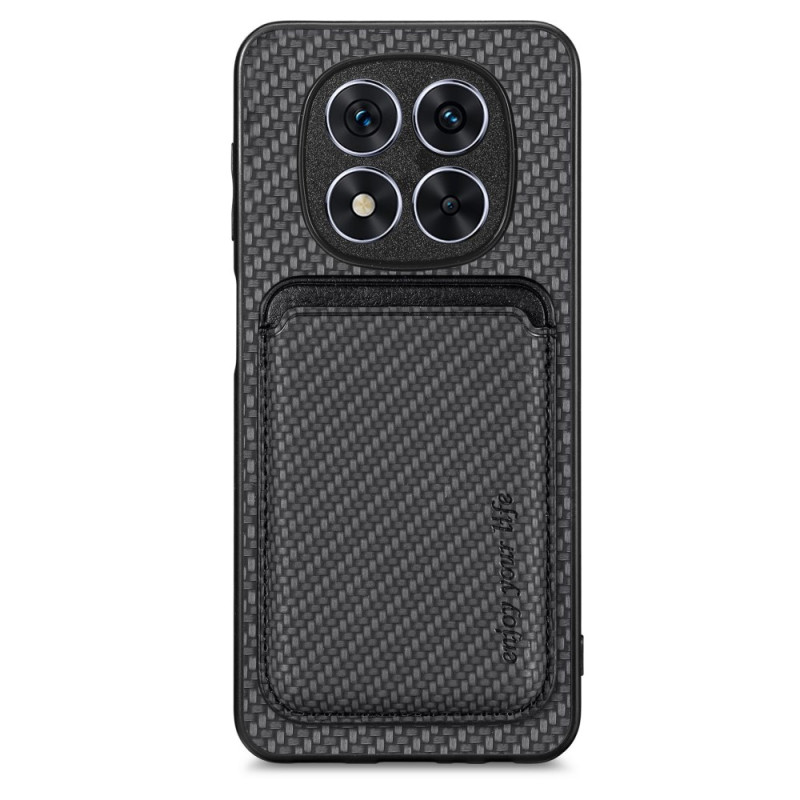 Coque Xiaomi Redmi Note 14 Pro 5G Fibre Carbone Porte-Cartes Détachable