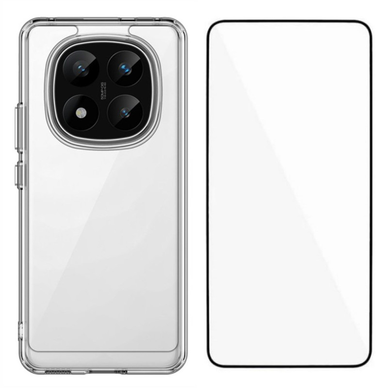 Coque Xiaomi Redmi Note 14 Pro 5G Transparente avec Protection Écran Intégrale en Verre Trempé