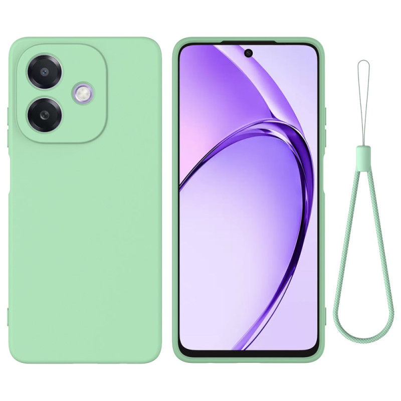 Coque Oppo A3X / A40 Silicone Liquide avec Lanière