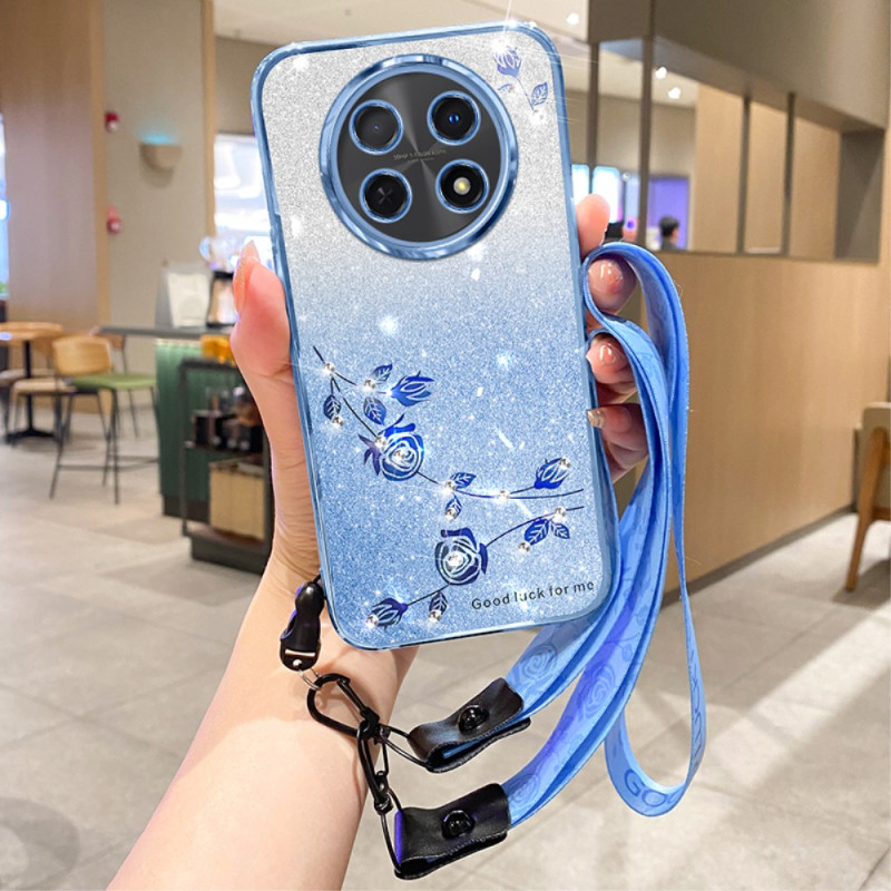 Coque Realme 13 Pro 5G / 13 Pro Plus 5G Paillettes et Strass à Lanière KADEM