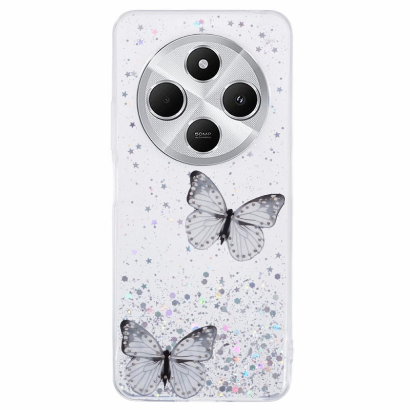 Coque Xiaomi Redmi 14C / Poco C75 Papillons Paillettes