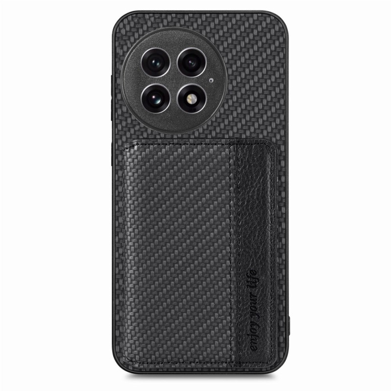 Coque OnePlus 13 Fibre Carbone Porte-Cartes Magnétique