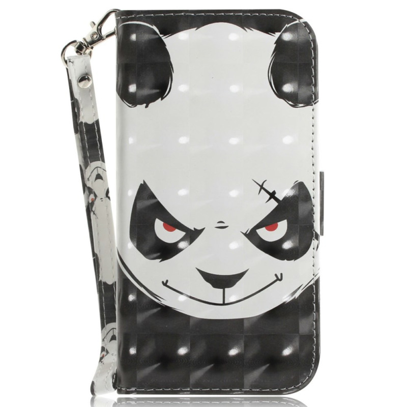 Housse Moto G15 Angry Panda à Lanière