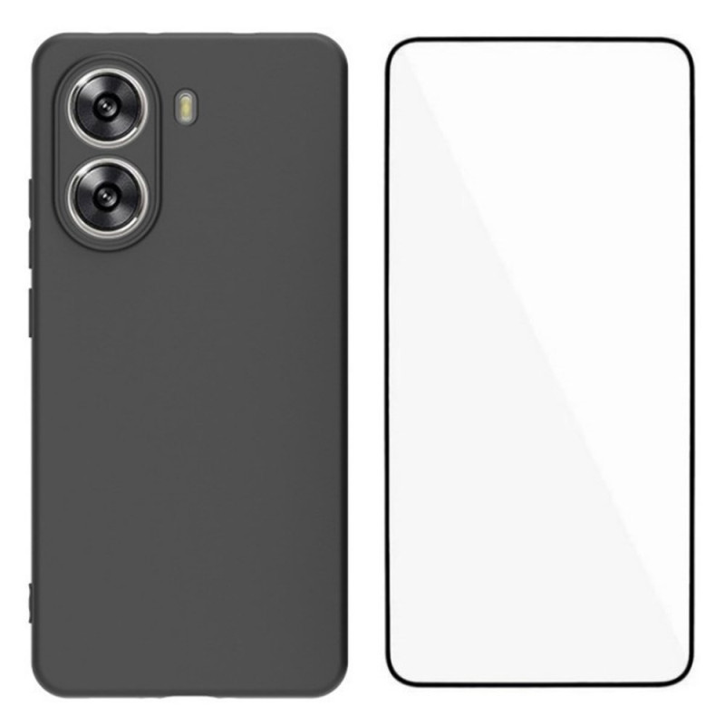 Coque Xiaomi Poco X7 Pro Silicone Mat avec Protecteur Écran en Verre Trempé