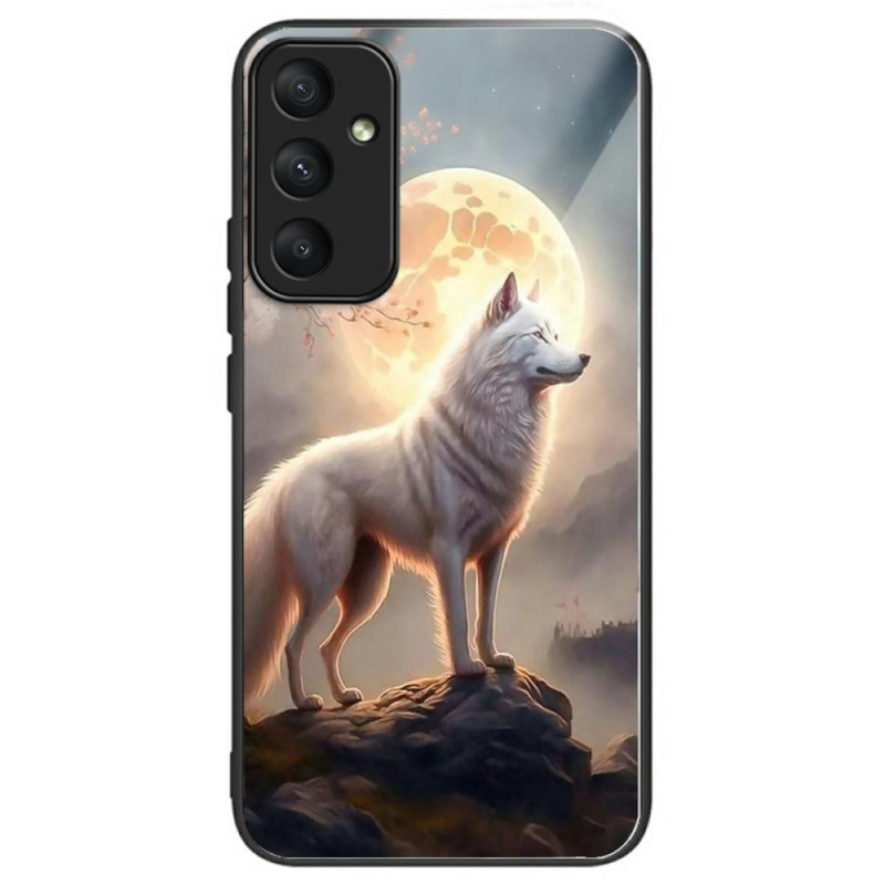 Coque Samsung Galaxy A36 5G Verre Trempé Motif Loup Blanc