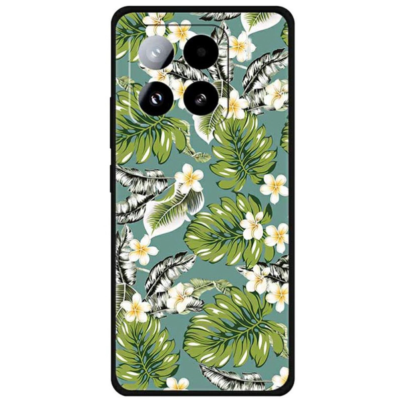 Coque Xiaomi 15 Pro Feuilles de Bananier et Fleurs Dorées