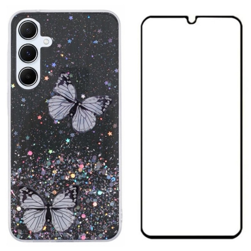 Coque Samsung Galaxy A55 5G Motif Papillon avec Protection Écran