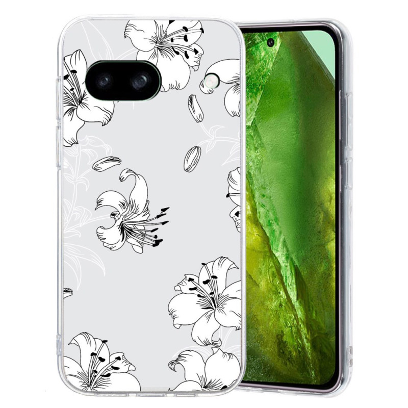 Coque Google Pixel 8A Motif Floral Blanc