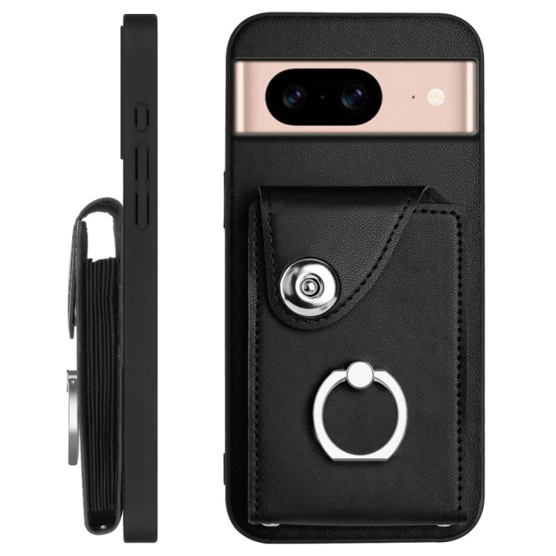 Coque Google Pixel 8A Anneau-Support Rotatif et Porte-cartes