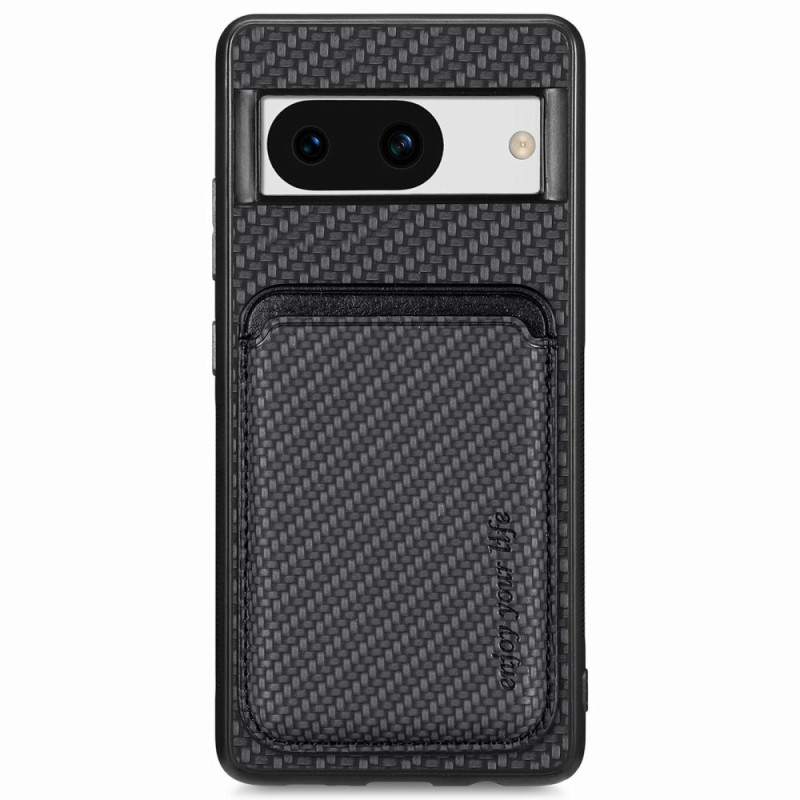 Coque Google Pixel 8A Fibre Carbone Porte avec-Cartes Détachable