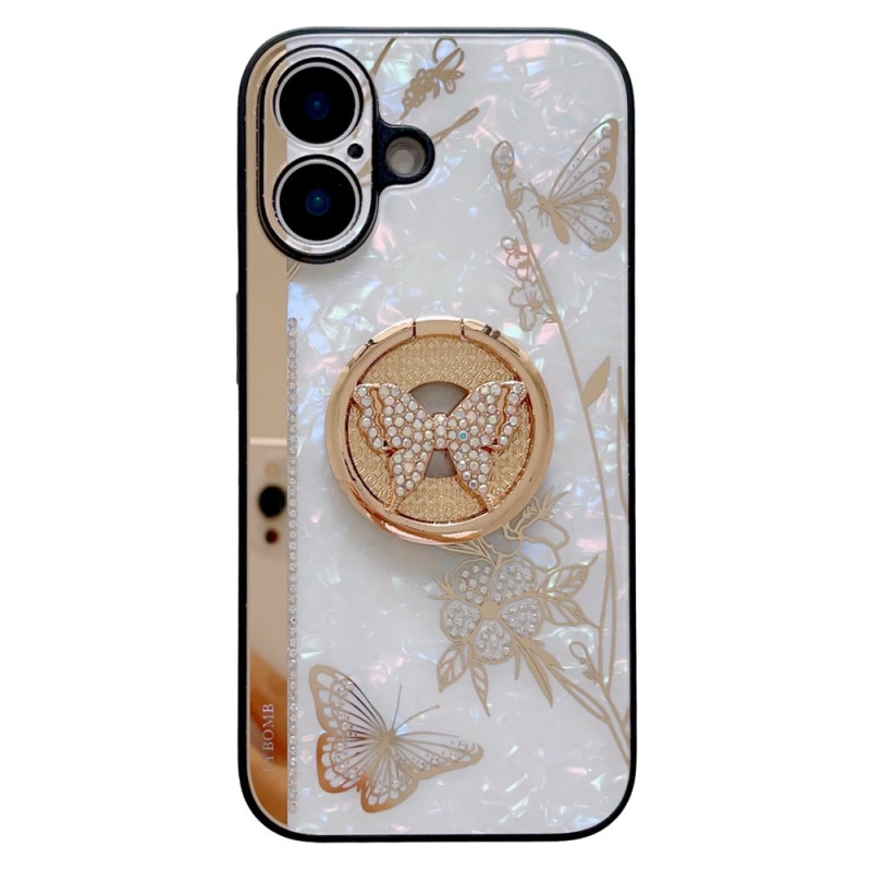 Coque iPhone 16 Support et Décoration Strass