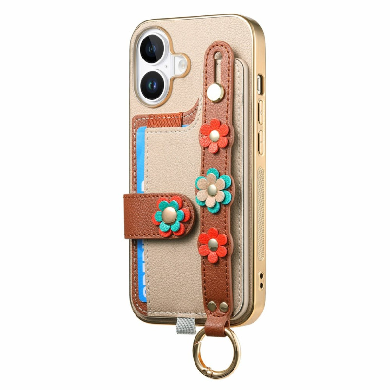 Coque iPhone 16 Porte-Cartes et Sangle Floralies