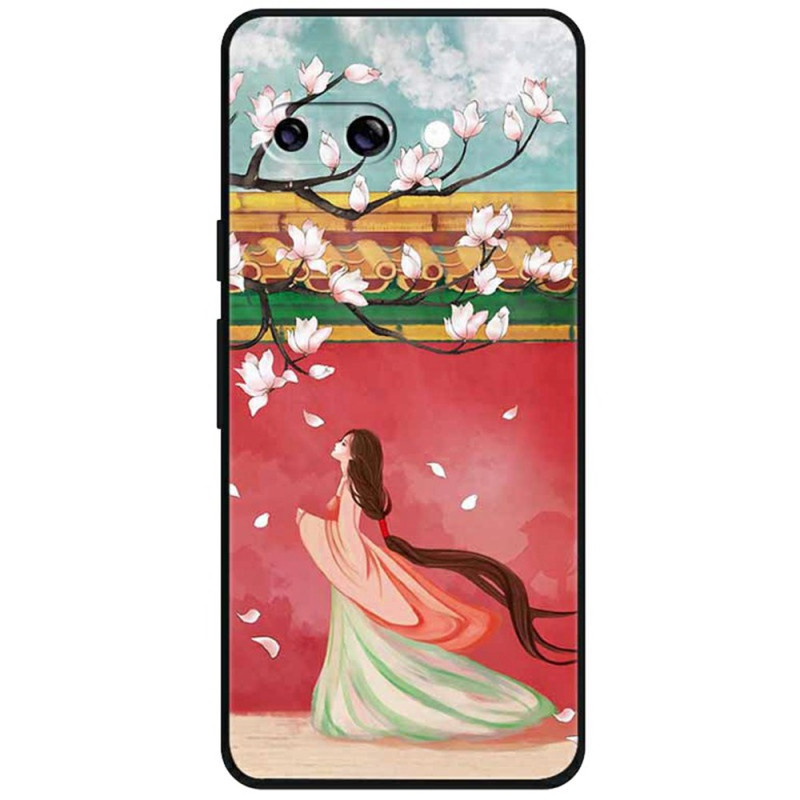 Coque Google Pixel 9A avec Impression Motif - Femme Fleur de Pêcher