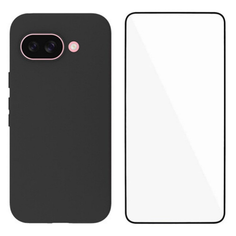 Coque Google Pixel 9A Silicone avec Protecteur Écran en Verre Trempé