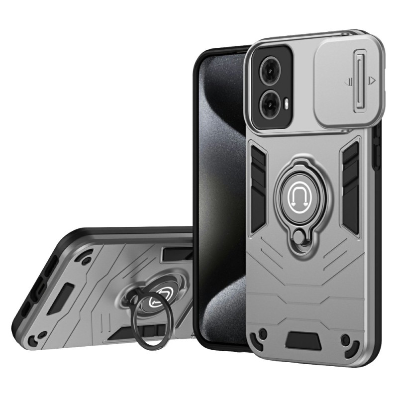 Coque Moto G85 5G Robuste Protection de Caméra Coulissante et Support