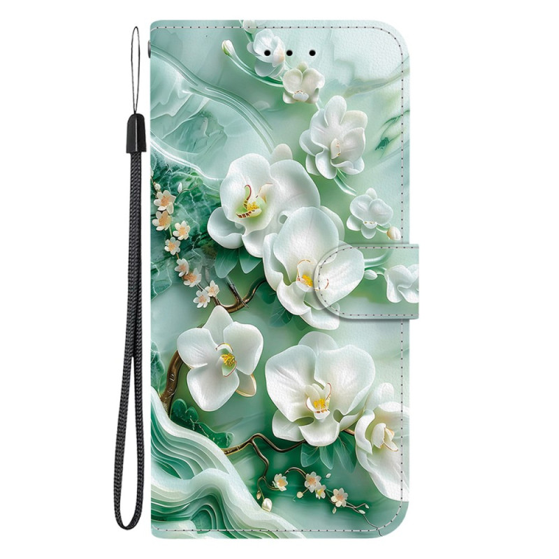 Housse Moto G55 5G Fleurs de Jade