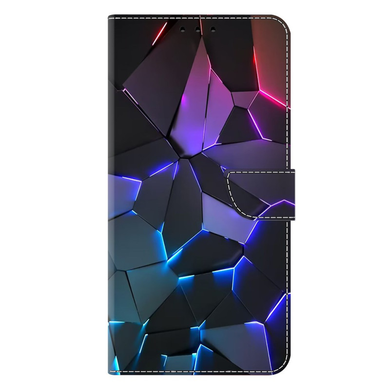 Housse Moto G55 5G Motif Craquelé Bleu