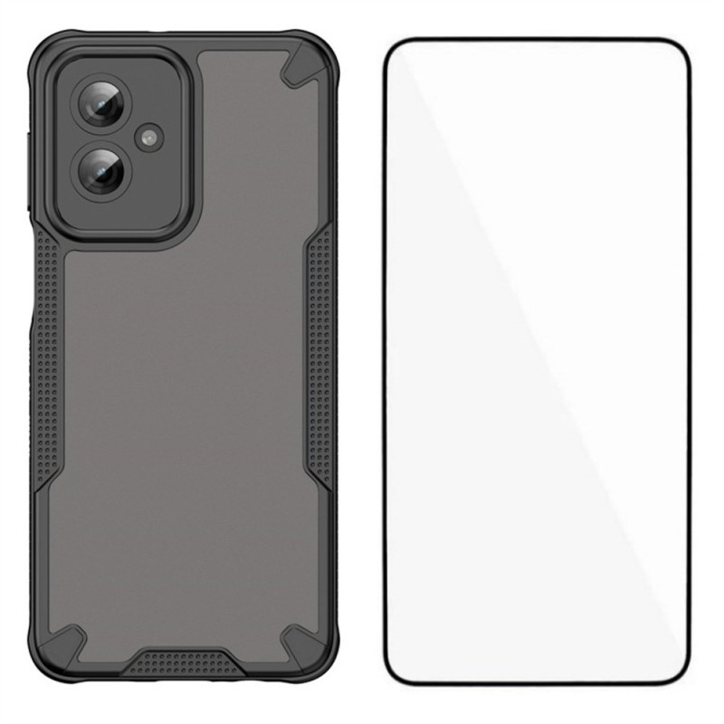 Coque Moto G55 5G Hybride avec Protecteur Écran en Verre Trempé