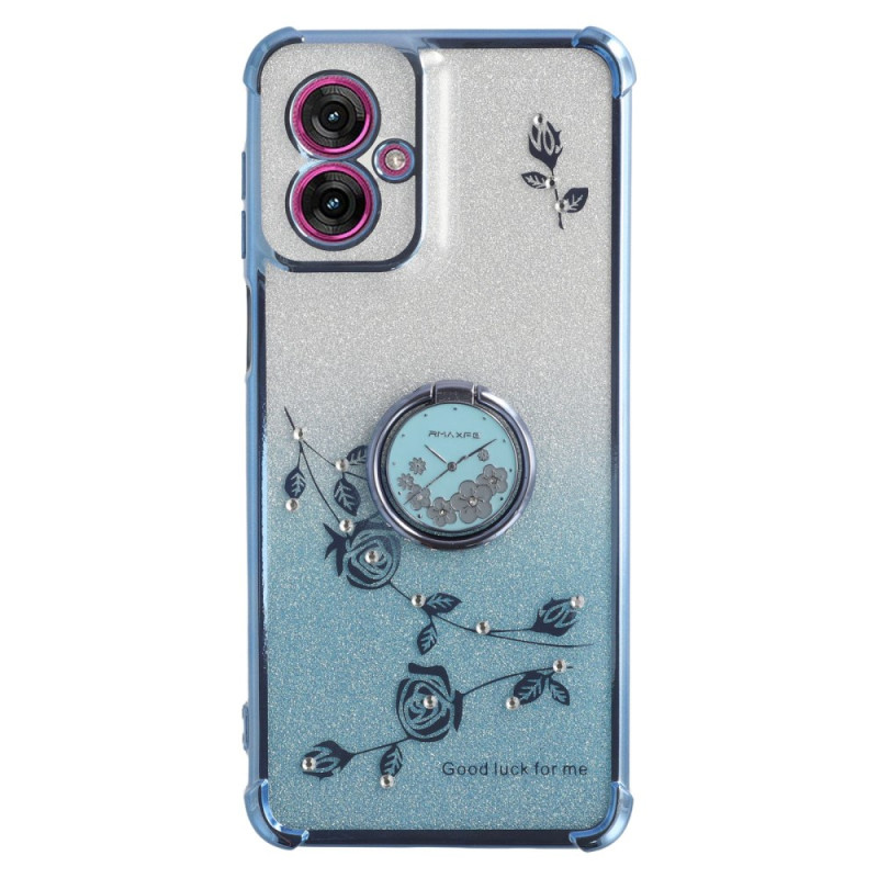 Coque Moto G55 5G Anneau-Support Strass KADEM