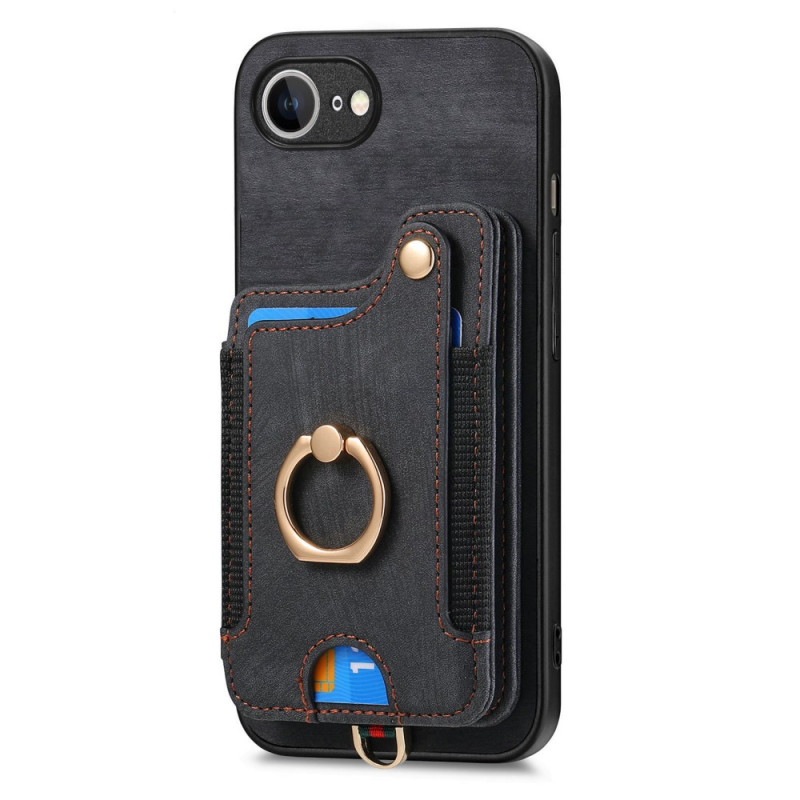 Coque iPhone 16E en cuir PU Rétro avec Porte-Cartes RFID