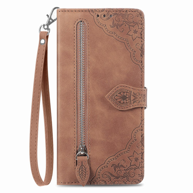 Housse iPhone 16e Pochette Zippée Design Dentelle