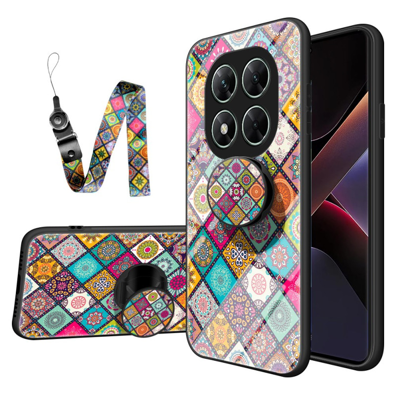 Coque Xiaomi Redmi Note 14 Pro 5G / Poco X7 5G Lanière et Anneau-Support Patchwork