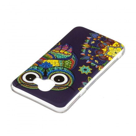 Coque Samsung Galaxy J6 Hibou Mandala Fluorescente