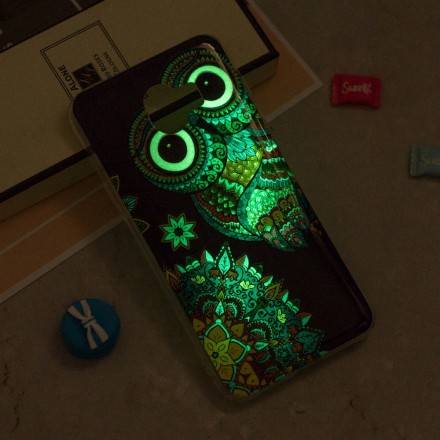 Coque Samsung Galaxy J6 Hibou Mandala Fluorescente