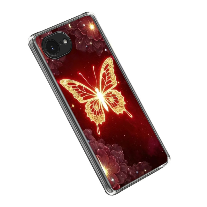 Coque iPhone 16E Papillon Doré