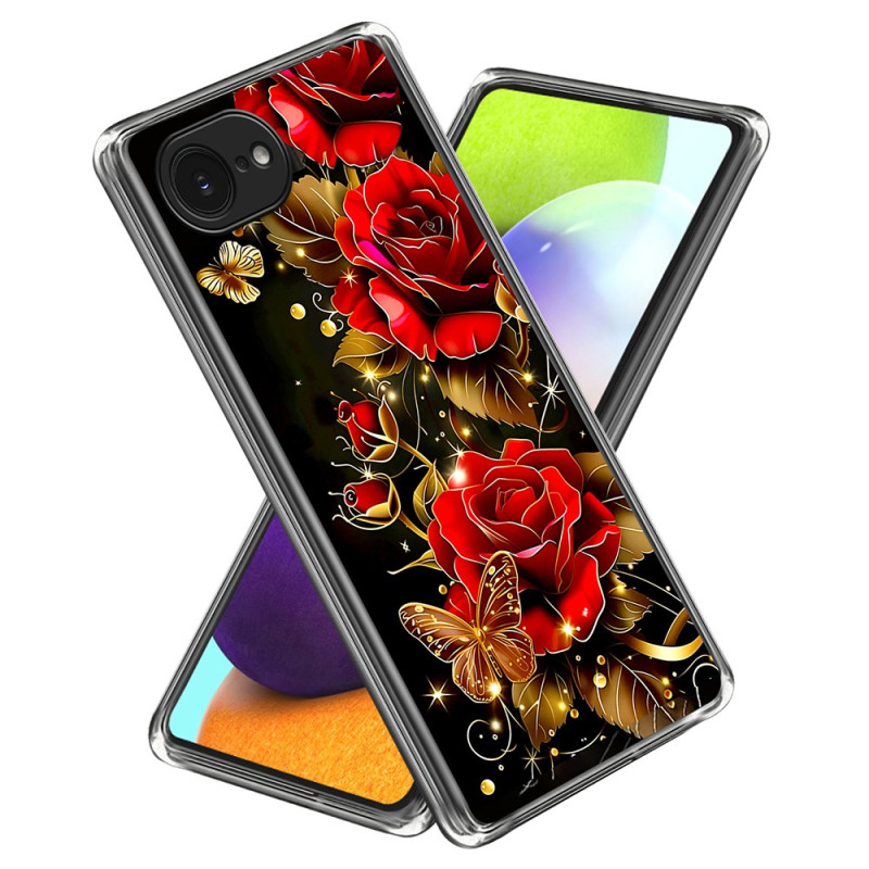 Coque iPhone 16E Papillons et Roses