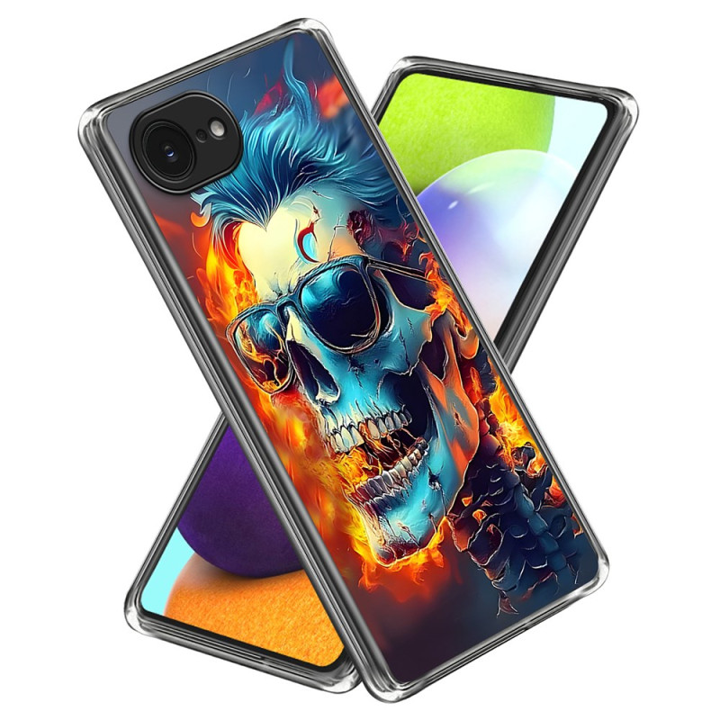 Coque iPhone 16E Crâne Enflammé