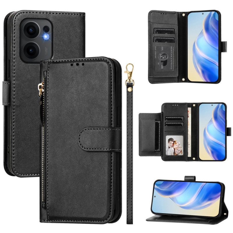 Housse Oppo Reno 13F 5G Poche Zippée et Porte-Cartes