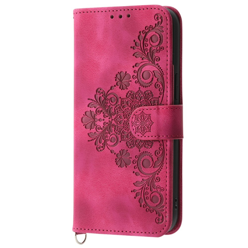 Housse Samsung Galaxy M35 5G Motif Floral avec Lanière et Bandoulière