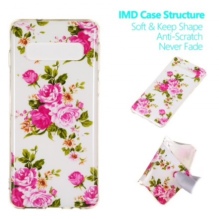 Coque Samsung Galaxy S10 Fleurs Liberty Fluorescente